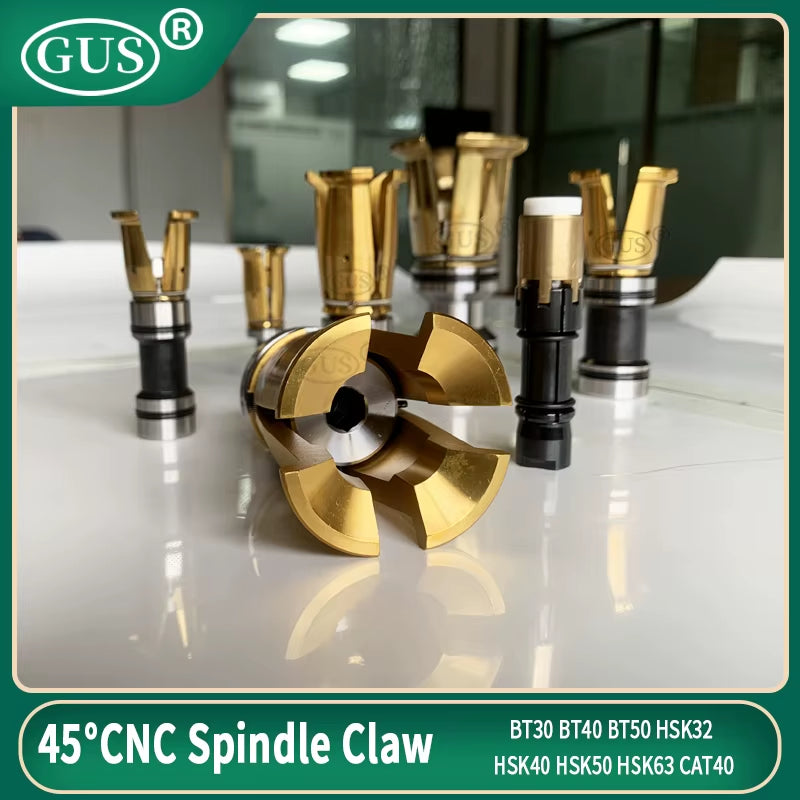 BT30 BT40 BT50 CNC Spindle Claw 45° Inner External Thread HSK32 HSK40 HSK50 HSK63 CAT40 4 Petal Pull Claw Clamp Tool Milling