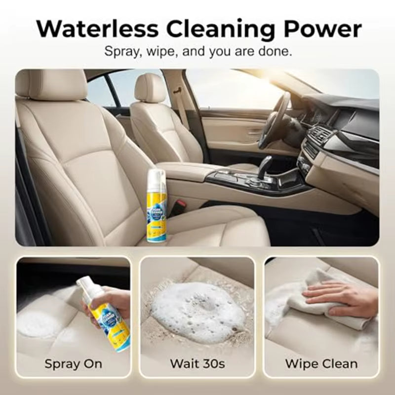 Mousse nettoyante sans rinçage pour intérieur auto