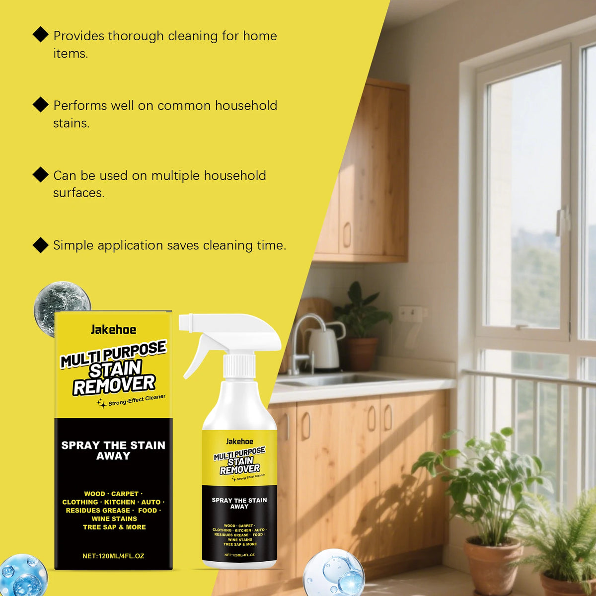 Multi Purpose Detergent Efficiently Handling Different Stains Remove Fungal Spots Eliminate Odors Household Daily Cleaning Spray