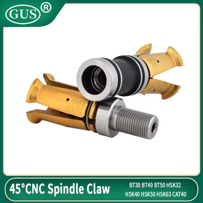 BT30 BT40 BT50 CNC Spindle Claw 45° Inner External Thread HSK32 HSK40 HSK50 HSK63 CAT40 4 Petal Pull Claw Clamp Tool Milling