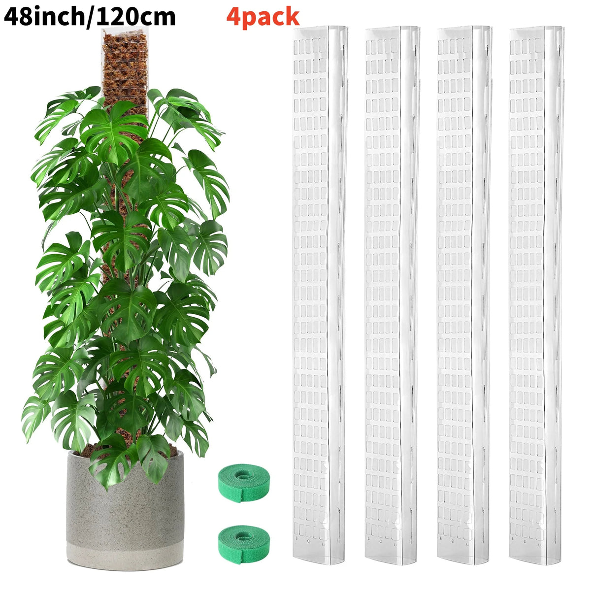 24/36/48Inch Climbing Plant Water Moss Column Indoor Plastic Moss Pole for Sphagnum Support Potted Plants Sticks Growth Garden